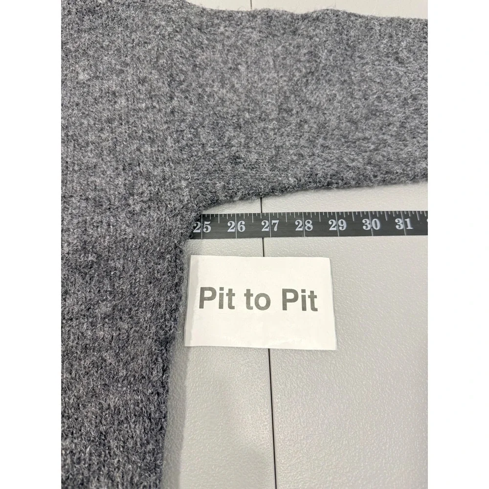 Pilcro Sweater Womens sz M Gray Cowl Neck Wool Blend boxy crop boho preppy